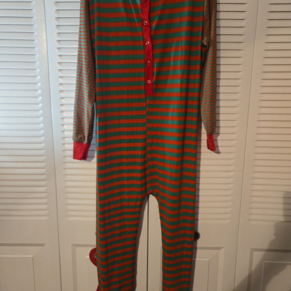 Striped Red and Green Kids One Piece